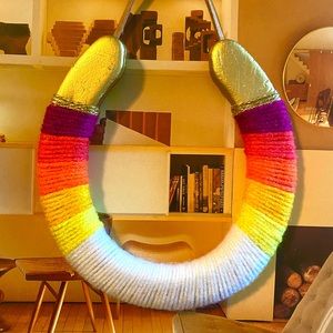 “Lucky Malibu Sunset” Horseshoe Wall Hanging